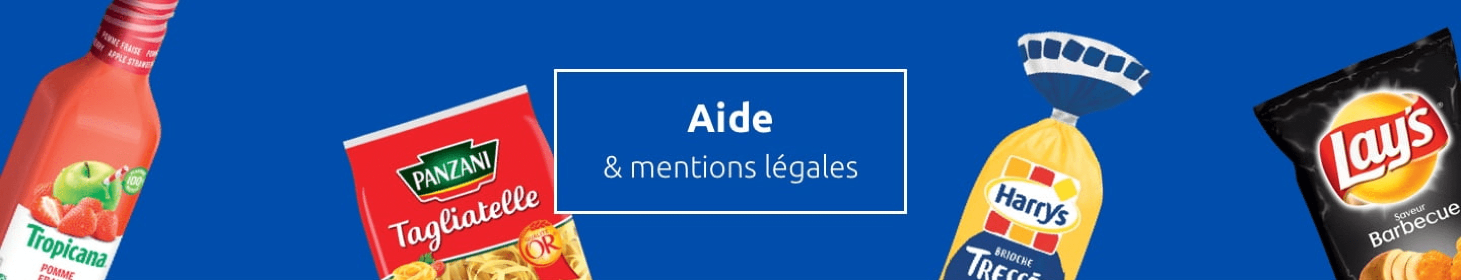 Bannière avec liens vers Aide et Mentions légales